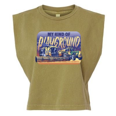 My Kind Of Playground Tractor Farm Garment-Dyed Women's Muscle Tee