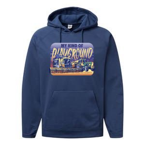 My Kind Of Playground Tractor Farm Performance Fleece Hoodie