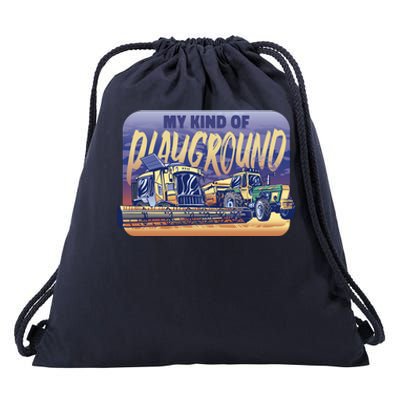 My Kind Of Playground Tractor Farm Drawstring Bag