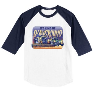 My Kind Of Playground Tractor Farm Baseball Sleeve Shirt