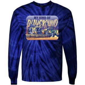 My Kind Of Playground Tractor Farm Tie-Dye Long Sleeve Shirt