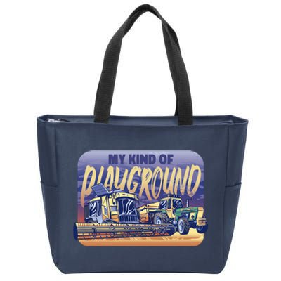 My Kind Of Playground Tractor Farm Zip Tote Bag