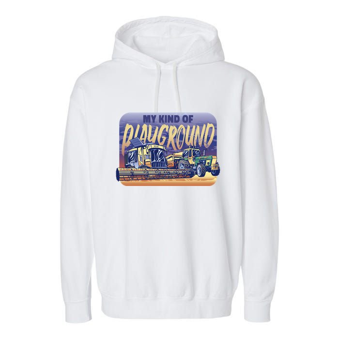 My Kind Of Playground Tractor Farm Garment-Dyed Fleece Hoodie