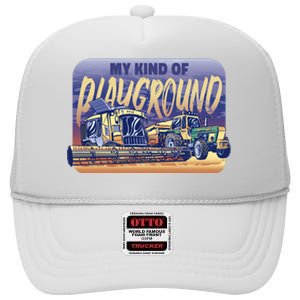 My Kind Of Playground Tractor Farm High Crown Mesh Back Trucker Hat