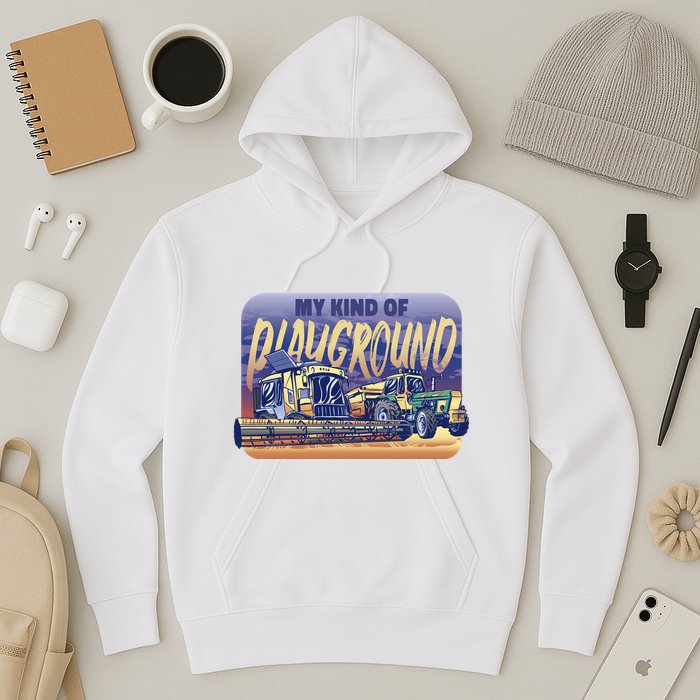 My Kind Of Playground Tractor Farm Hoodie