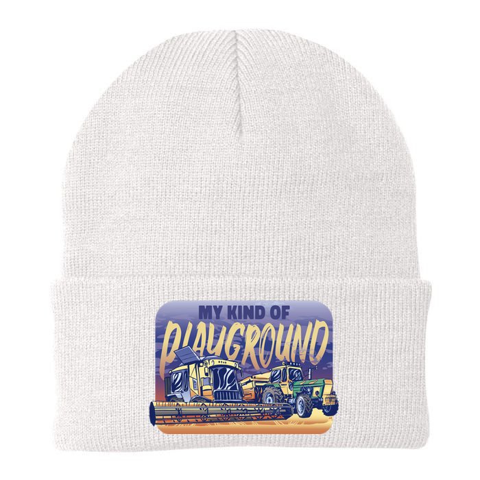 My Kind Of Playground Tractor Farm Knit Cap Winter Beanie