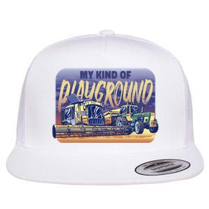 My Kind Of Playground Tractor Farm Flat Bill Trucker Hat