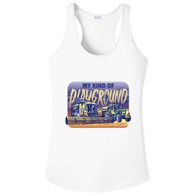 My Kind Of Playground Tractor Farm Ladies PosiCharge Competitor Racerback Tank