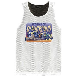 My Kind Of Playground Tractor Farm Mesh Reversible Basketball Jersey Tank