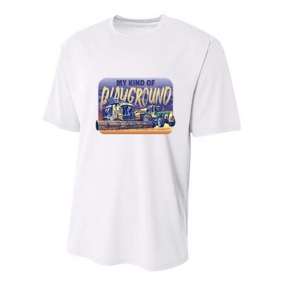 My Kind Of Playground Tractor Farm Youth Performance Sprint T-Shirt