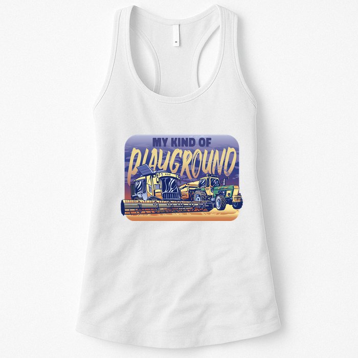 My Kind Of Playground Tractor Farm Womens Tank Top