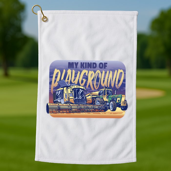 My Kind Of Playground Tractor Farm Golf Towel