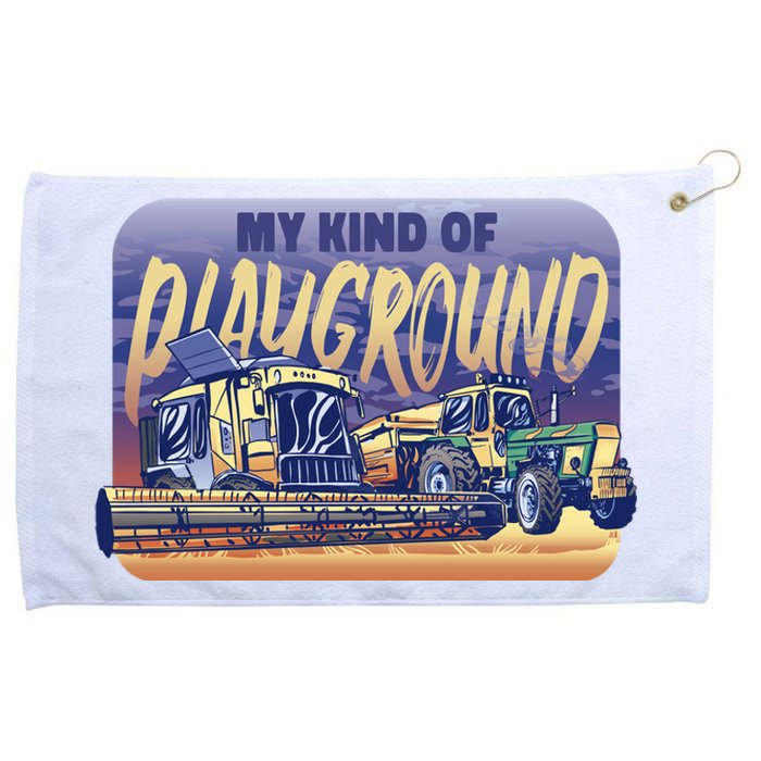 My Kind Of Playground Tractor Farm Grommeted Golf Towel