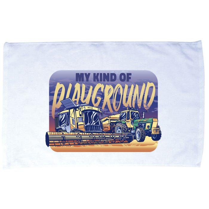 My Kind Of Playground Tractor Farm Microfiber Hand Towel