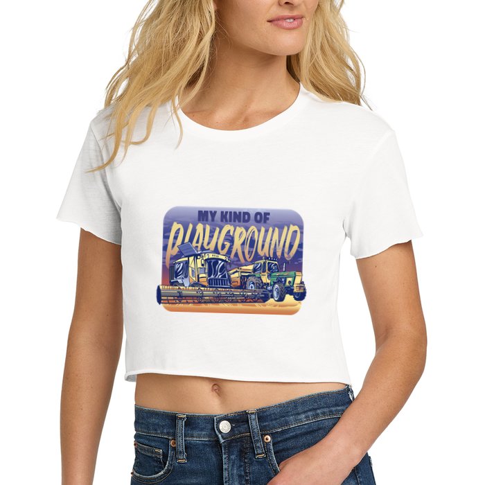 My Kind Of Playground Tractor Farm Crop Top