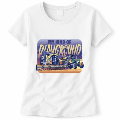 My Kind Of Playground Tractor Farm Womens T-Shirt