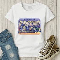 My Kind Of Playground Tractor Farm Womens T-Shirt