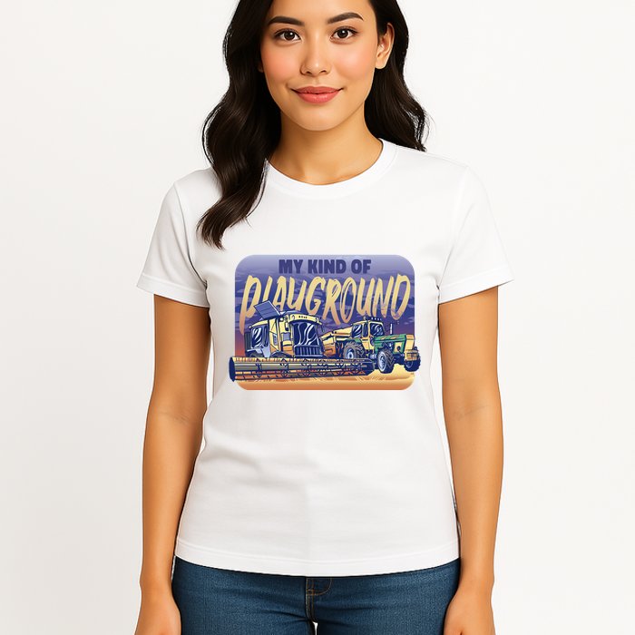 My Kind Of Playground Tractor Farm Womens T-Shirt