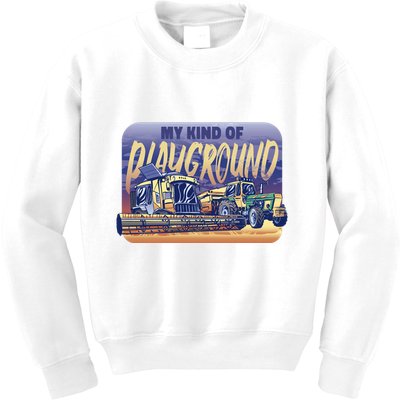 My Kind Of Playground Tractor Farm Kids Sweatshirt
