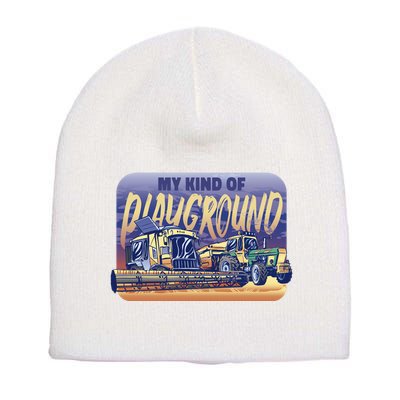My Kind Of Playground Tractor Farm Short Acrylic Beanie