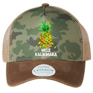 Mele Kalikimaka Pineapple Christmas Lights Legacy Tie Dye Trucker Hat