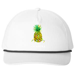 Mele Kalikimaka Pineapple Christmas Lights Snapback Five-Panel Rope Hat