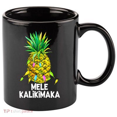 Mele Kalikimaka Pineapple Christmas Lights 11oz C Handle Ceramic Mug