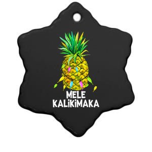 Mele Kalikimaka Pineapple Christmas Lights Ceramic Star Ornament