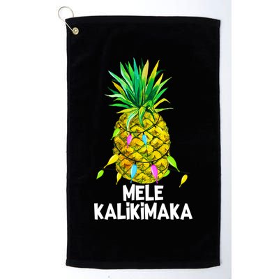 Mele Kalikimaka Pineapple Christmas Lights Golf Towel