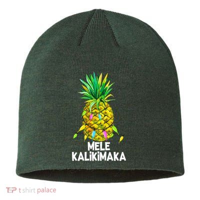 Mele Kalikimaka Pineapple Christmas Lights Sustainable Beanie
