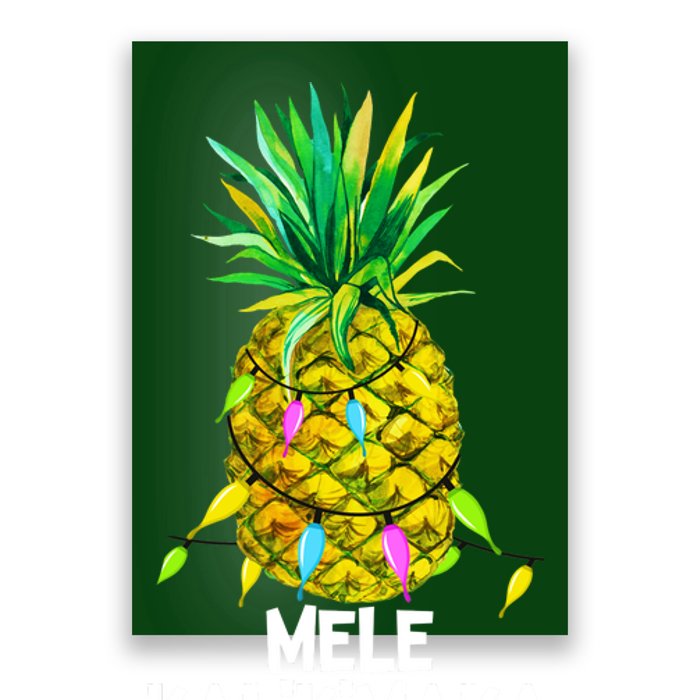 Mele Kalikimaka Pineapple Christmas Lights Poster