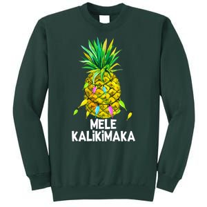 Mele Kalikimaka Pineapple Christmas Lights Tall Sweatshirt