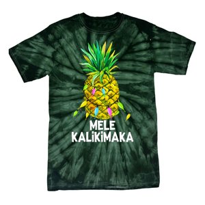 Mele Kalikimaka Pineapple Christmas Lights Tie-Dye T-Shirt