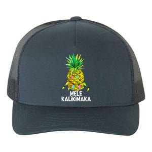 Mele Kalikimaka Pineapple Christmas Lights Yupoong Adult 5-Panel Trucker Hat