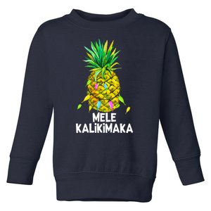 Mele Kalikimaka Pineapple Christmas Lights Toddler Sweatshirt