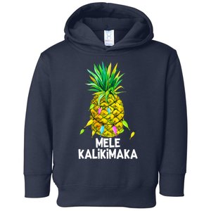 Mele Kalikimaka Pineapple Christmas Lights Toddler Hoodie