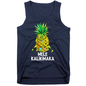 Mele Kalikimaka Pineapple Christmas Lights Tank Top