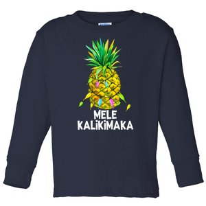 Mele Kalikimaka Pineapple Christmas Lights Toddler Long Sleeve Shirt