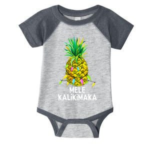 Mele Kalikimaka Pineapple Christmas Lights Infant Baby Jersey Bodysuit