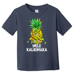 Mele Kalikimaka Pineapple Christmas Lights Toddler T-Shirt