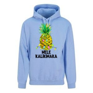 Mele Kalikimaka Pineapple Christmas Lights Unisex Surf Hoodie