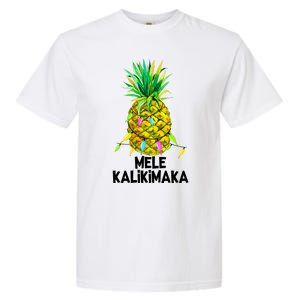 Mele Kalikimaka Pineapple Christmas Lights Garment-Dyed Heavyweight T-Shirt