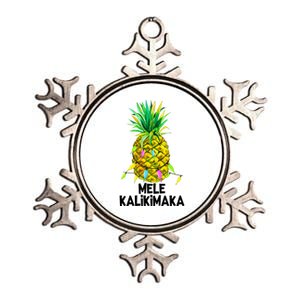 Mele Kalikimaka Pineapple Christmas Lights Metallic Star Ornament