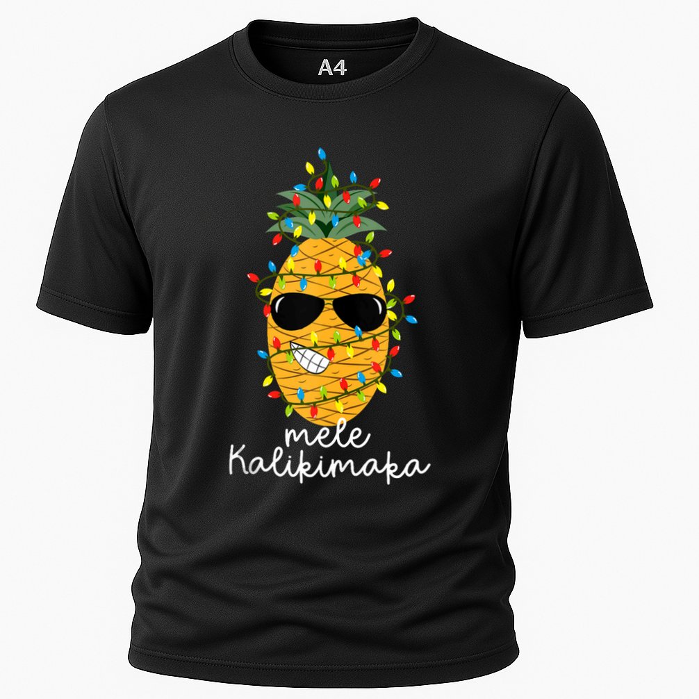 Mele Kalikimaka Pineapple Tree Hawaiian Christmas In July Tank Top Performance Shirt