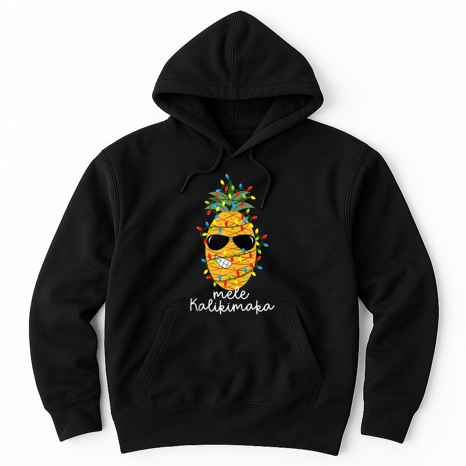Mele Kalikimaka Pineapple Tree Hawaiian Christmas In July Tank Top Hoodie