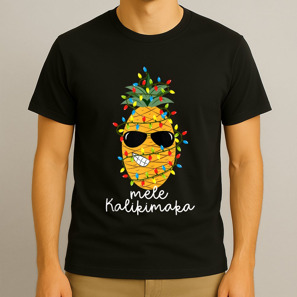 Mele Kalikimaka Pineapple Tree Hawaiian Christmas In July Tank Top T-Shirt