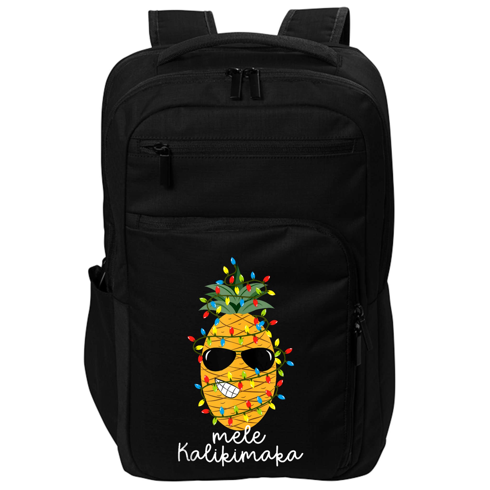 Mele Kalikimaka Pineapple Tree Hawaiian Christmas In July Tank Top Impact Tech Backpack