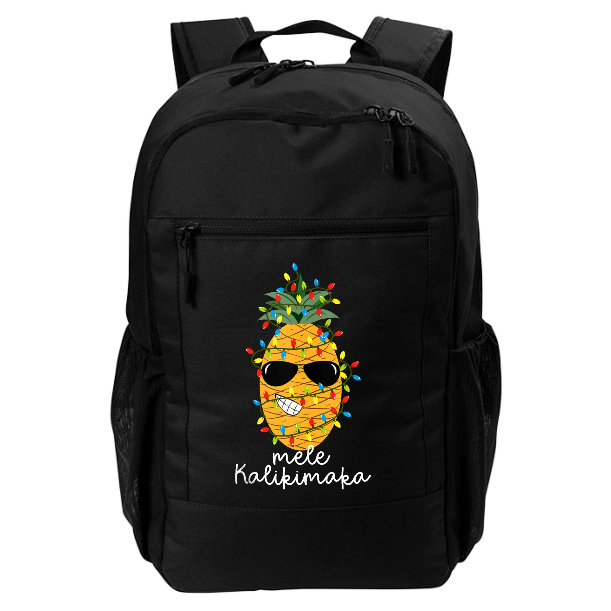 Mele Kalikimaka Pineapple Tree Hawaiian Christmas In July Tank Top Backpack
