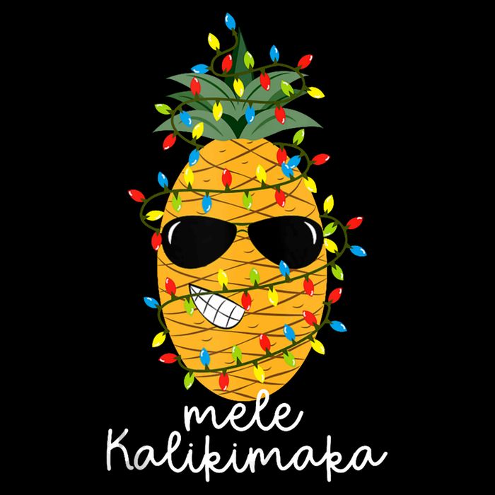 Mele Kalikimaka Pineapple Tree Hawaiian Christmas In July Tank Top Drawstring Bag