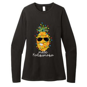 Mele Kalikimaka Pineapple Tree Hawaiian Christmas In July Tank Top Womens CVC Long Sleeve Shirt